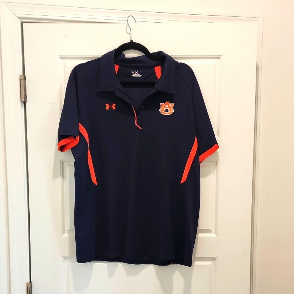 Under Armour Auburn Polo Shirt - Navy and Orange